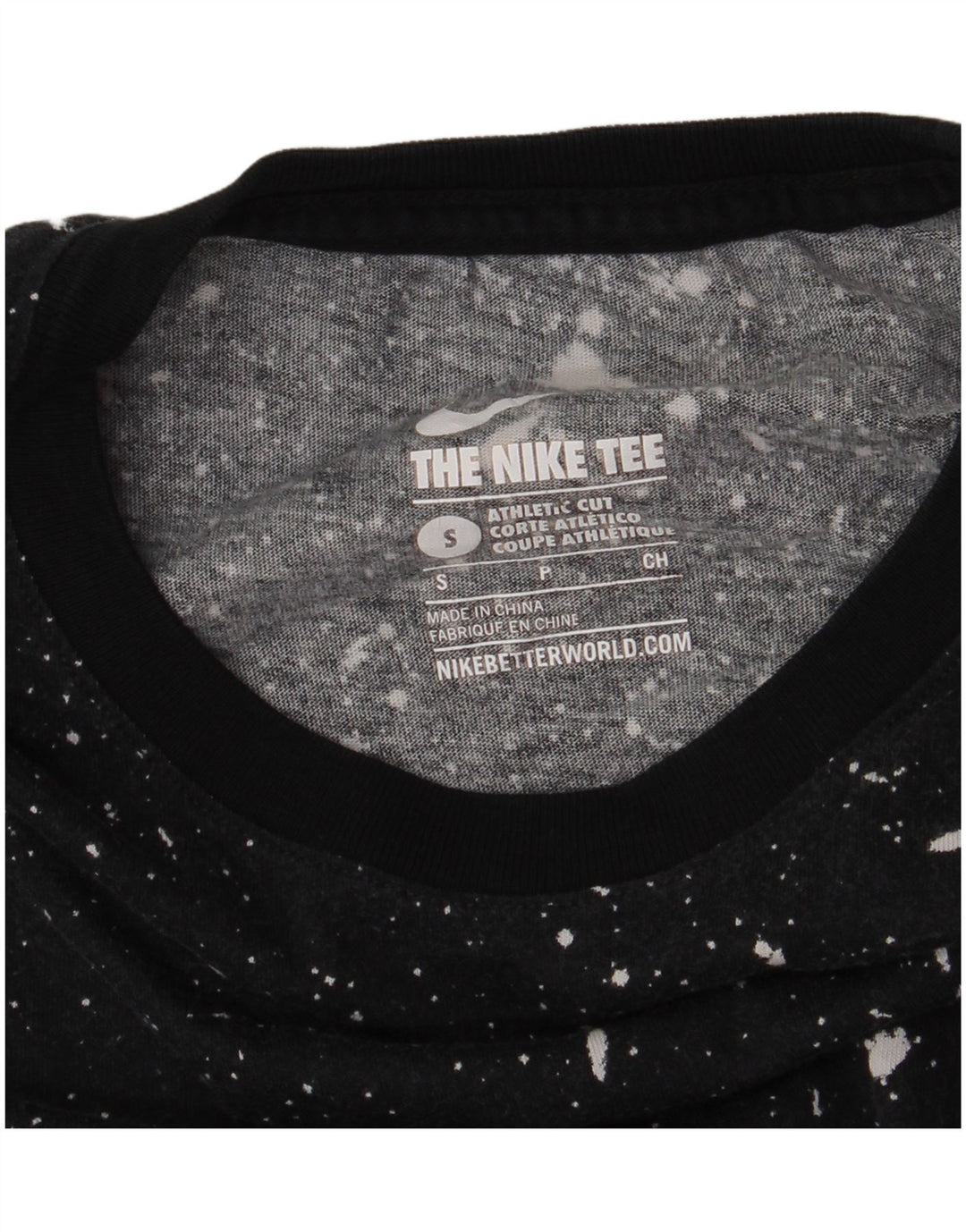 Nike Herren-T-Shirt mit Grafik, Größe S, Schwarz gefleckt