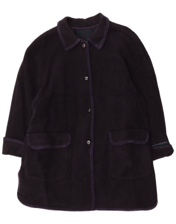 Vintage Damen Mantel UK 20 2XL Marineblaue Wolle