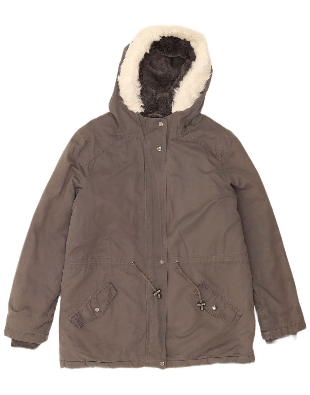 Oasis Damen-Parkajacke mit Kapuze, UK 14, Mittelgrau, Polyester