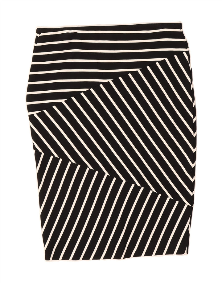 MOSSIMO Womens Pencil Skirt Medium W30  Black Striped Rayon Vintage Mossimo and Second-Hand Mossimo from Messina Hembry 