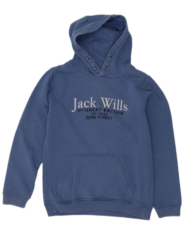 Jack Wills Kapuzenpullover mit Grafik für Jungen, 10–11 Jahre, blaue Baumwolle