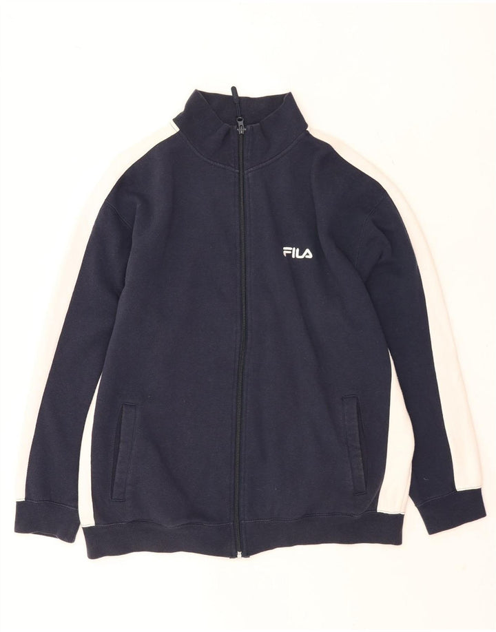 Fila Herren-Trainingsanzugoberteil, große marineblaue Colourblock-Baumwolle