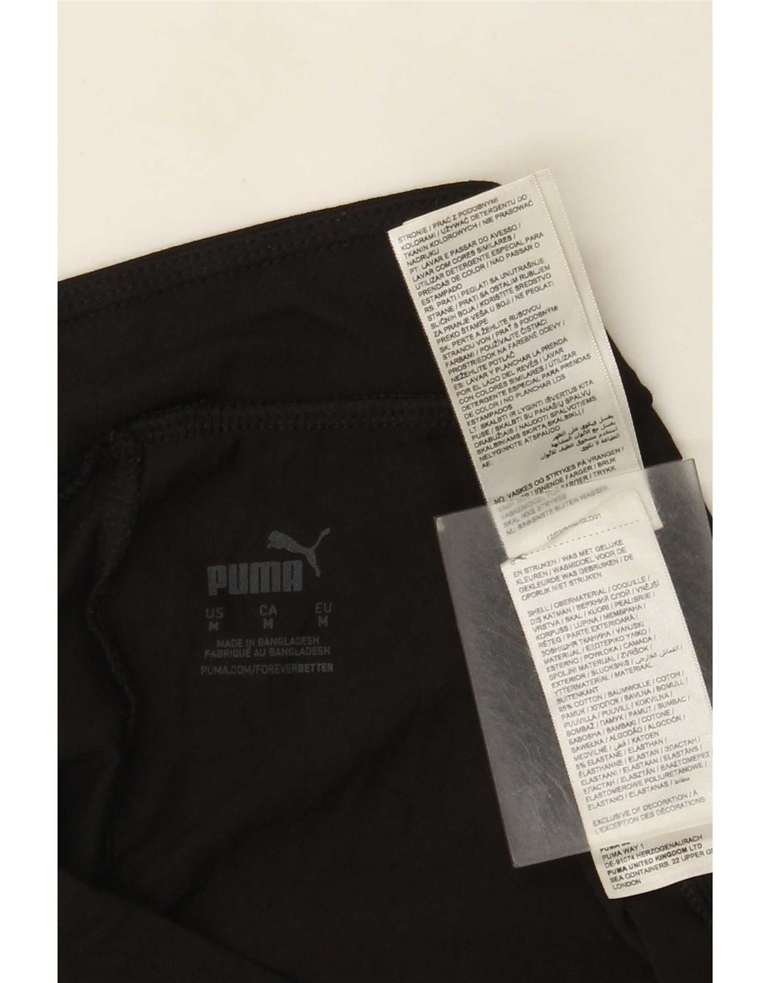 Puma Damen Leggings UK 12 Medium Schwarz Baumwolle