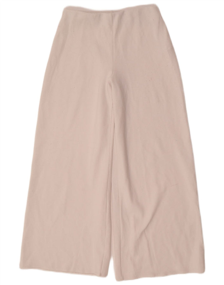 Zara Damen-Freizeithose mit weitem Bein, Größe M, W30, L31, Weiß, Polyester