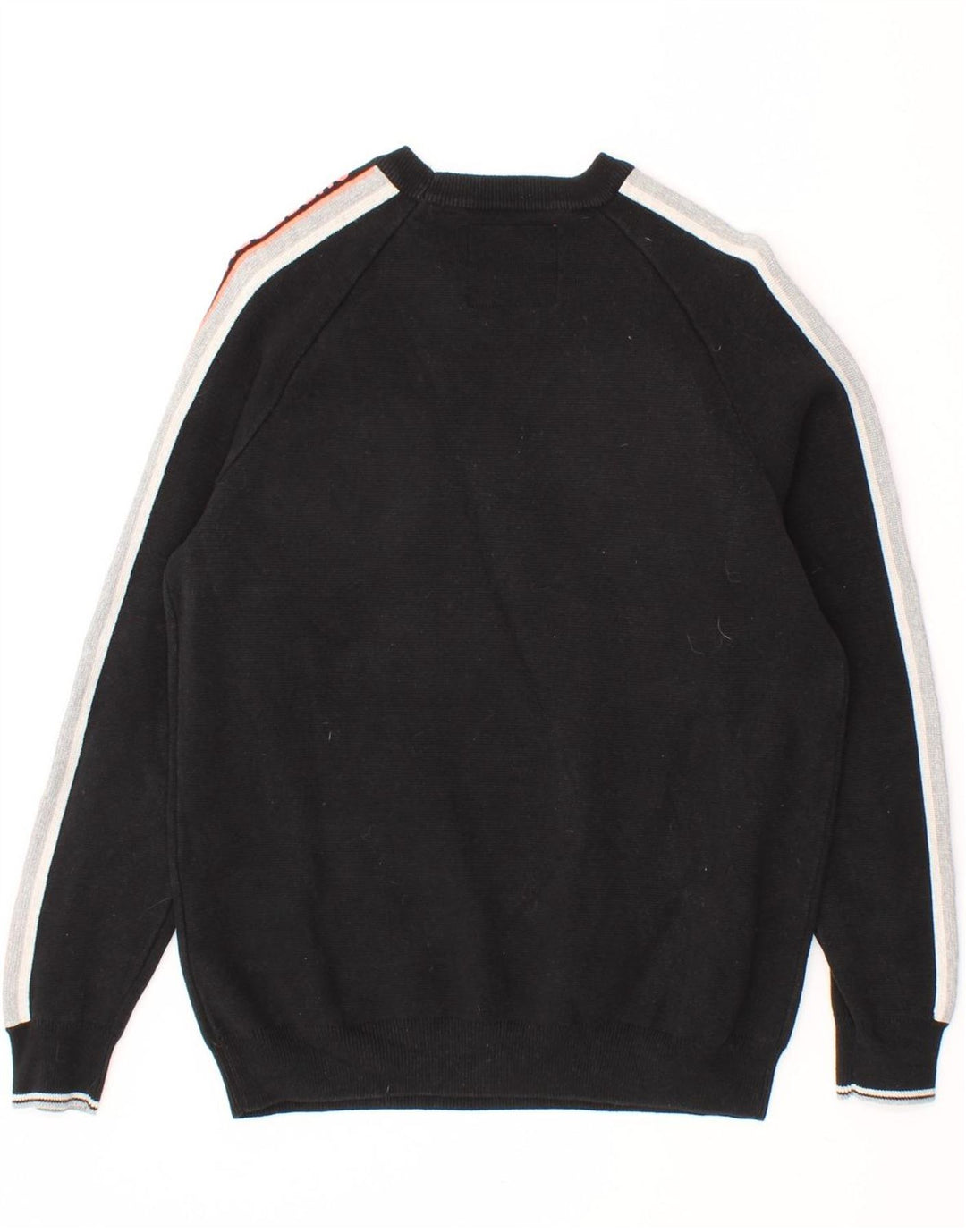 SUPERDRY Womens Graphic Sweatshirt Jumper UK 14 Medium Black Colourblock Vintage Superdry and Second-Hand Superdry from Messina Hembry 