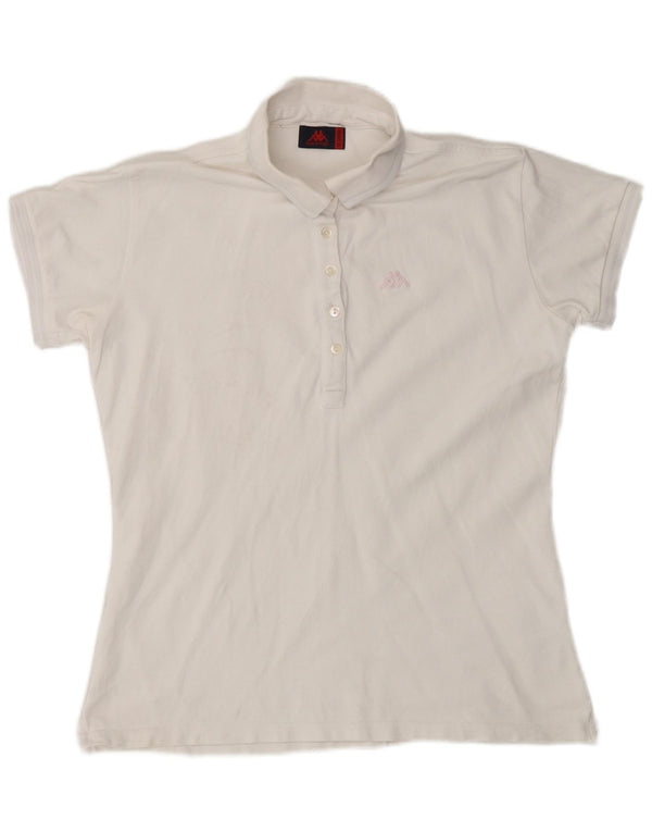 Kappa Damen Poloshirt UK 20 2XL Weiße Baumwolle