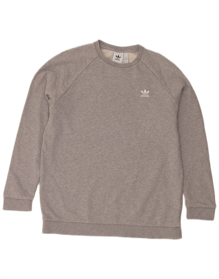 Adidas Herren Sweatshirt Pullover XL Grau gefleckte Baumwolle