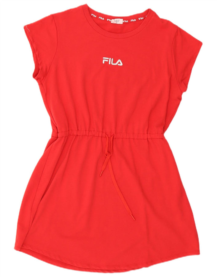 Fila Damen Graphic Basic Kleid UK 18 XL Rote Baumwolle