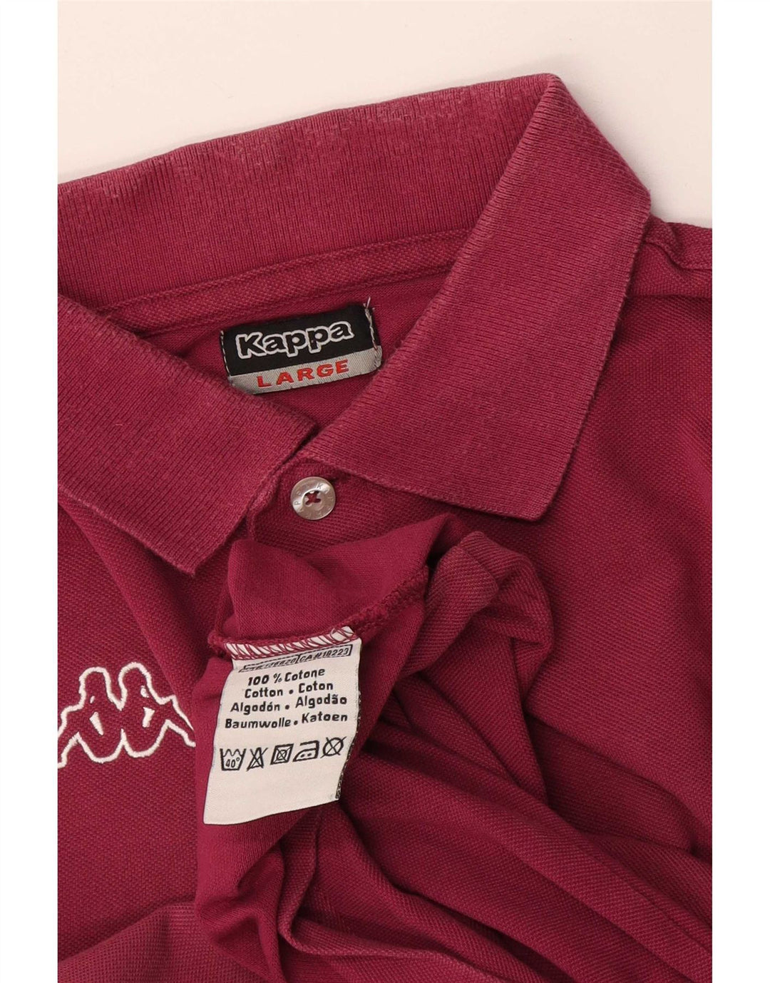 Kappa Herren Poloshirt Große Burgunderrote Baumwolle