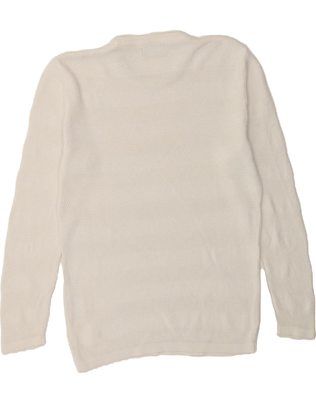ZARA Mens Crew Neck Jumper Sweater Large White Cotton Vintage Zara and Second-Hand Zara from Messina Hembry 