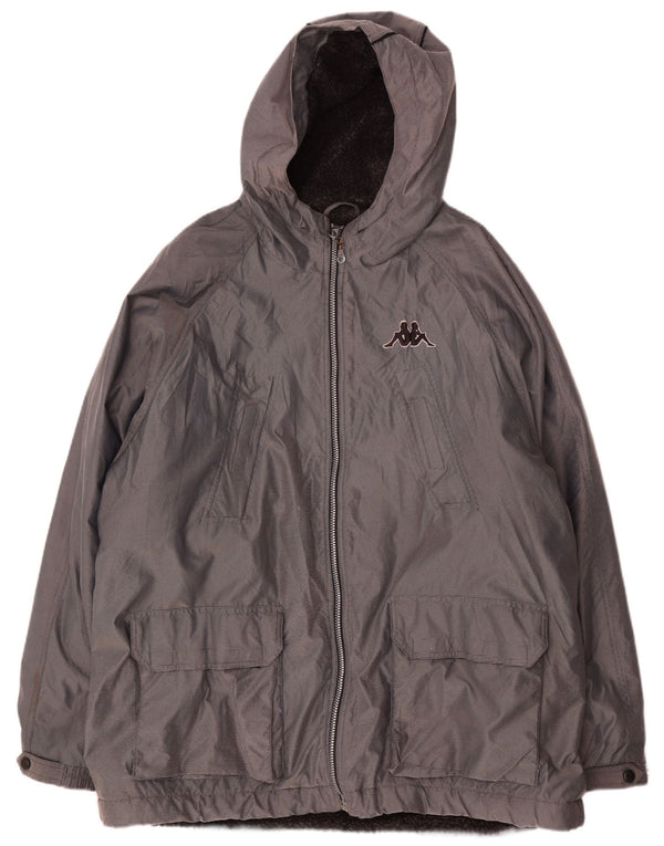 Kappa Jungen-Windbreaker-Mantel mit Kapuze, 14–15 Jahre, groß, graues Acryl