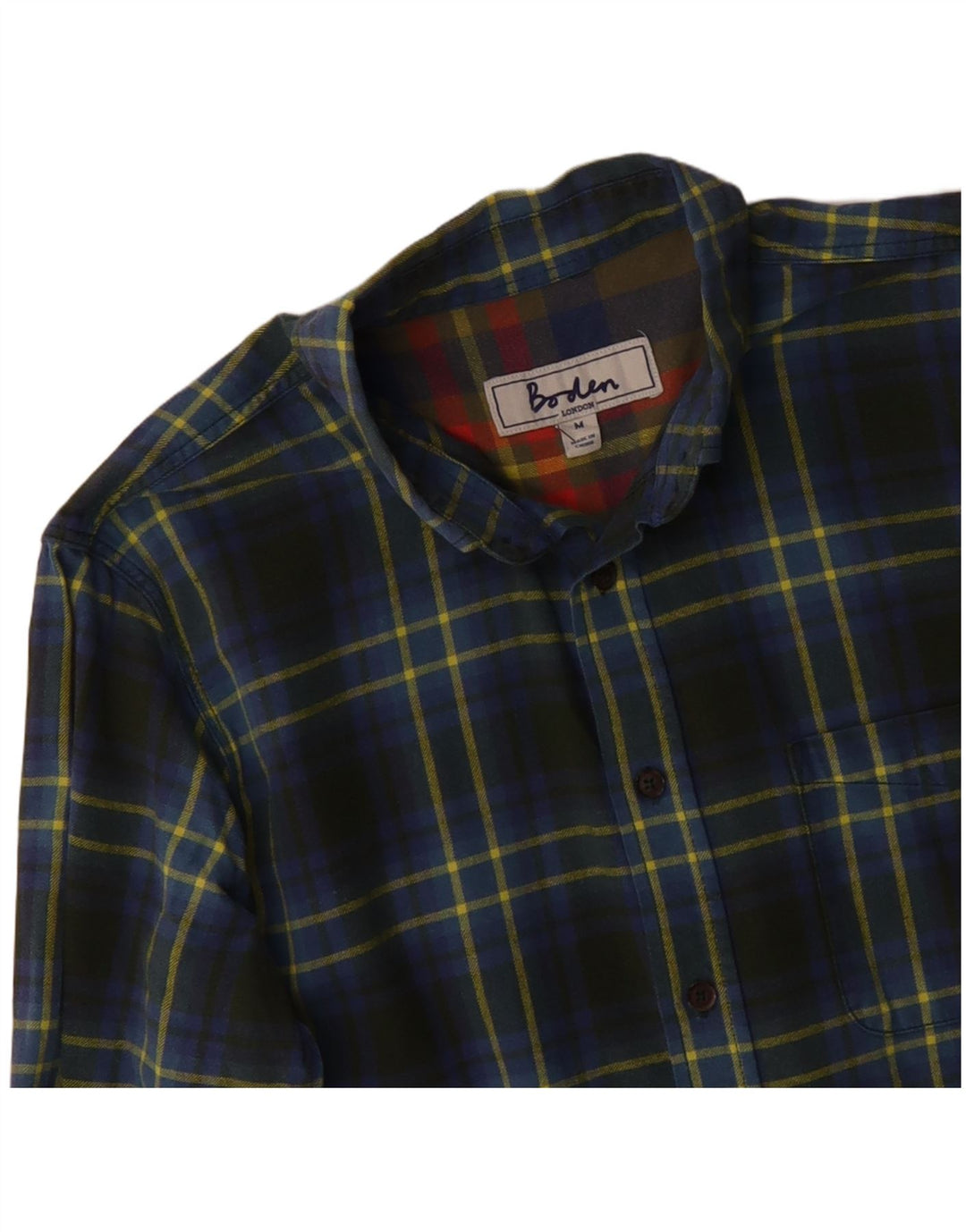 BODEN Herren-Flanellhemd aus mittelgrün karierter Baumwolle