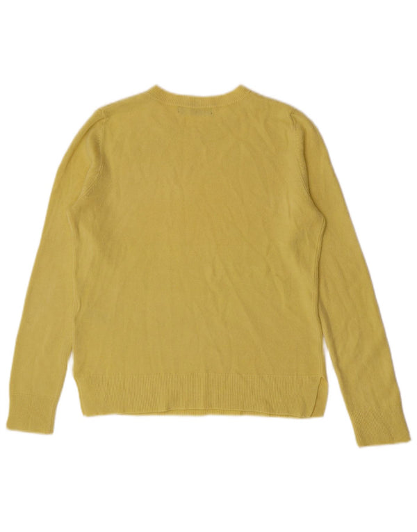 Marks & Spencer Damen-Pullover mit Rundhalsausschnitt, Gr. 10, Small, Gelb, Acryl