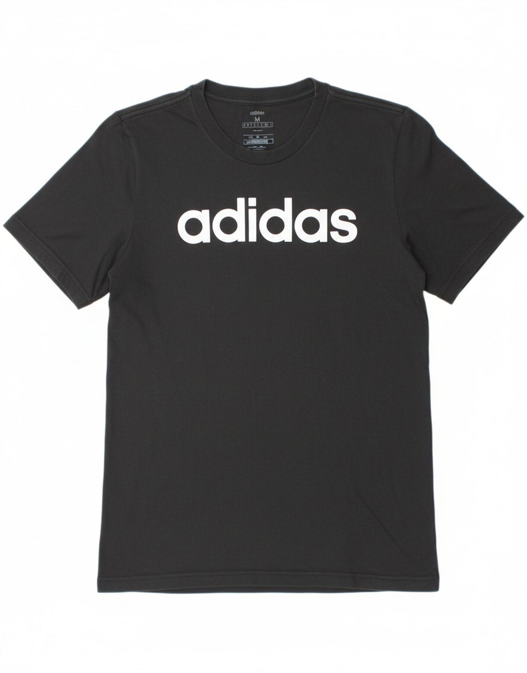 ADIDAS Mens Graphic T-Shirt Top Medium Black Cotton