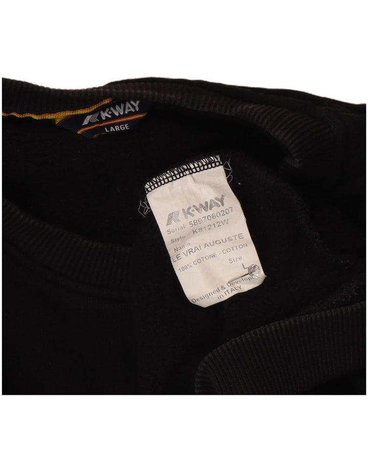 K-Way Herren-Sweatshirt-Pullover, groß, schwarze Baumwolle
