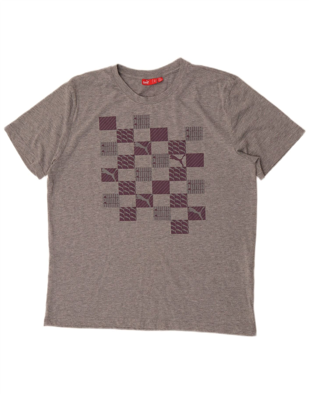 Puma Herren-T-Shirt mit Grafik, groß, grau gesprenkelte Baumwolle