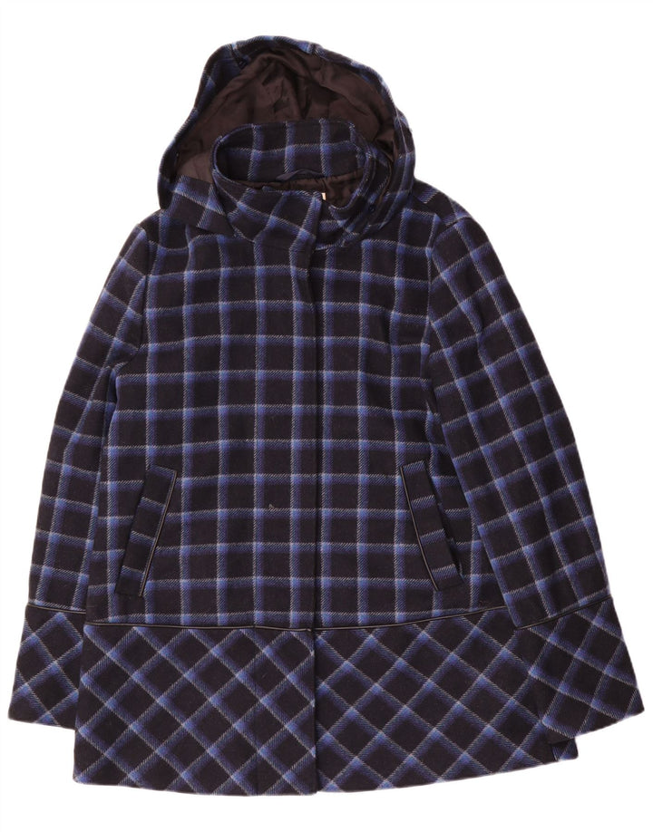 ESPRIT Damen-Windbreakerjacke mit Kapuze, UK 14, mittelschwarz kariert