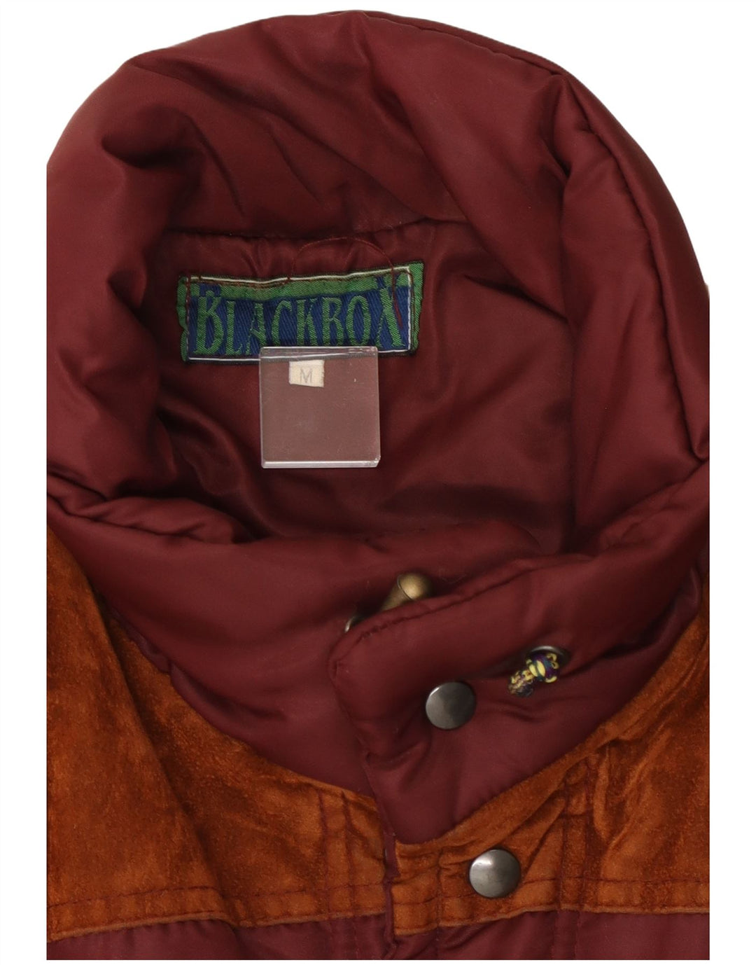 Vintage Herren Wattierte Weste UK 38 Medium Maroon Colourblock