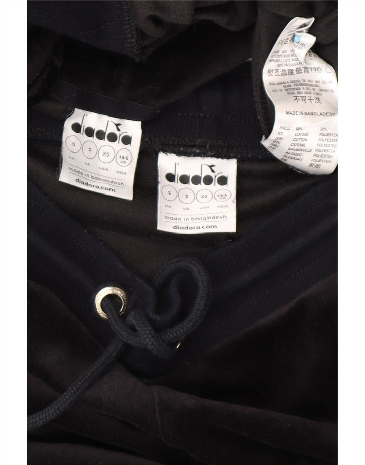 DIADORA Damen-Overall-Trainingsanzug aus Velours, Gr. 10, Größe S, Schwarz