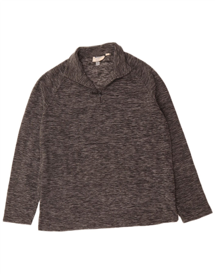 Mountain Warehouse Herren-Fleecepullover mit Reißverschluss am Kragen, großes, grau meliertes Polyester