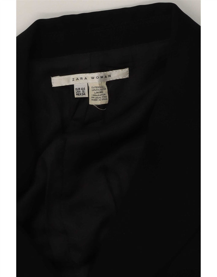 Zara Damen 2-Knopf-Blazerjacke EU 44 XL Schwarz Polyester