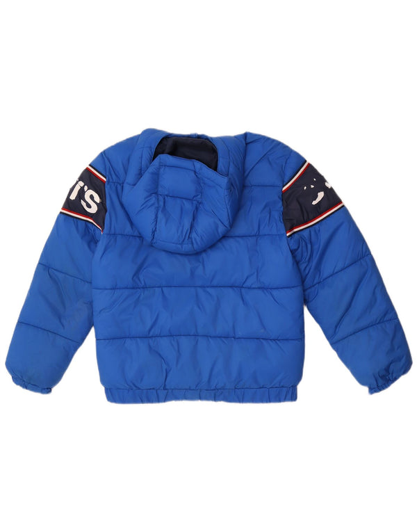 Levi's Jungen wattierte Jacke mit grafischer Kapuze, 12–13 Jahre, Größe L, Blau, Farbblock