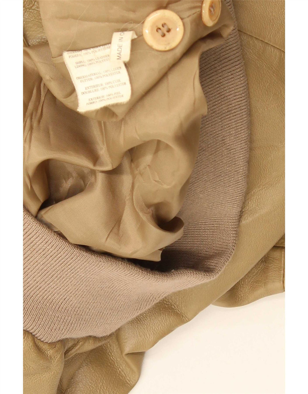 Vintage Herren Leder Bomberjacke UK 42 XL Beige