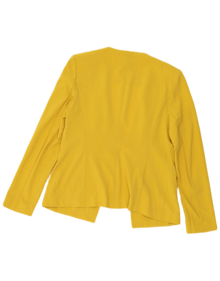 Marks & Spencer Offene Damen-Blazerjacke UK 12 Mittelgelbes Polyester