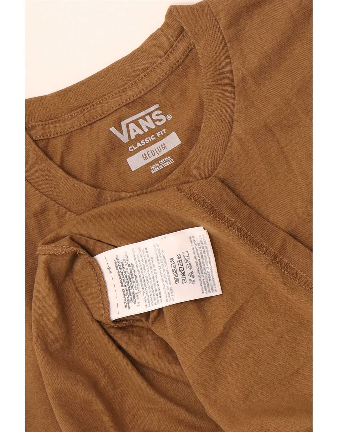 Vans Herren-T-Shirt mit klassischer Passform, mittelbeigefarbener Baumwolle