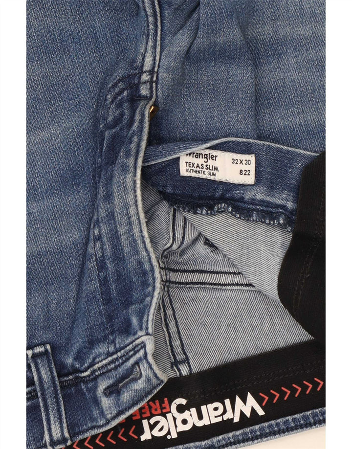 Wrangler Herren Texas Slim Jeans W32 L30 Blaue Baumwolle