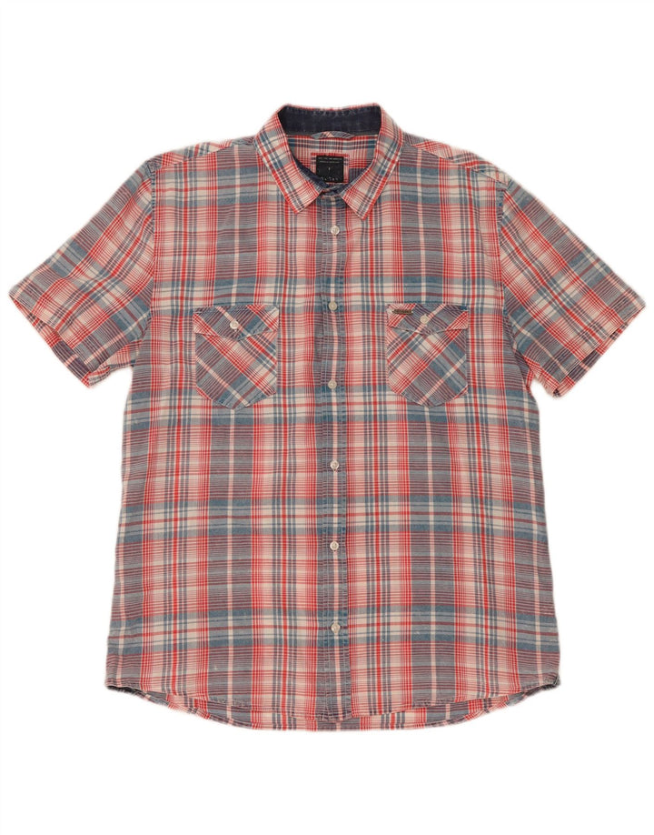 Guess Herren-Kurzarmhemd XL, mehrfarbig, kariert, Baumwolle