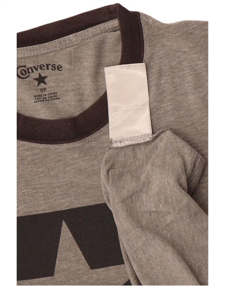 Converse Herren-T-Shirt mit Grafik, Größe S, Grau, Colourblock-Baumwolle