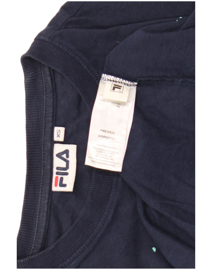 Fila Herren Grafik T-Shirt Top XS Marineblau