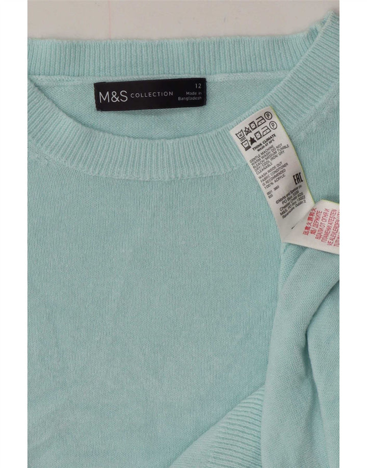 Marks & Spencer Damen Pullover mit Rundhalsausschnitt, UK 12, Mitteltürkis