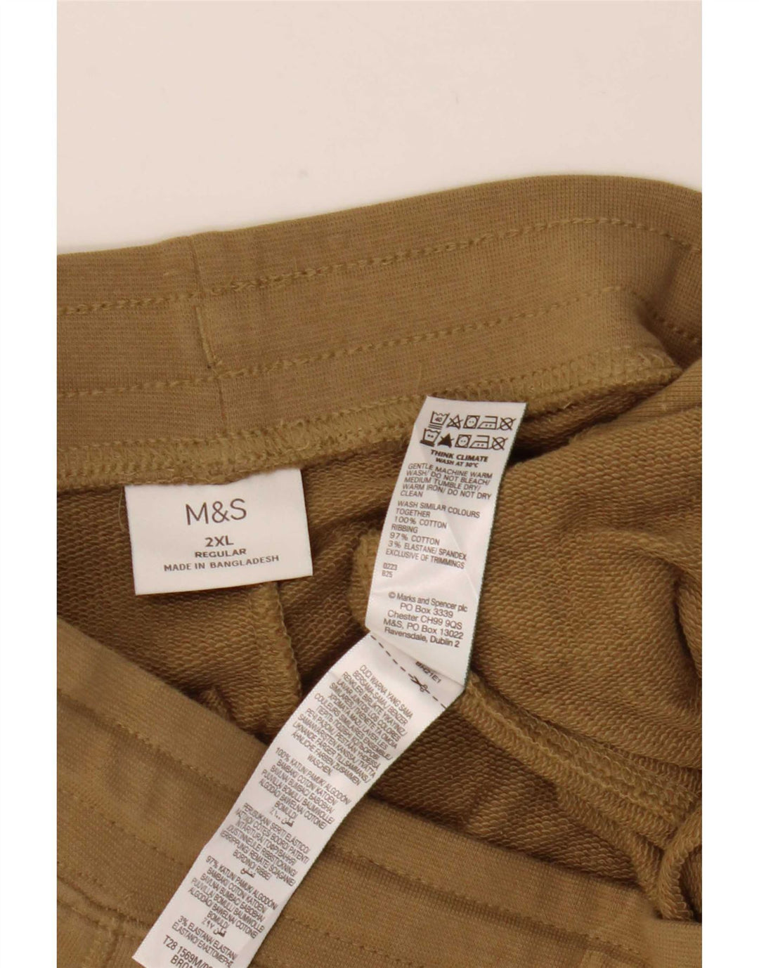 Marks & Spencer Herren-Trainingshose, 2XL, Beige, Baumwolle