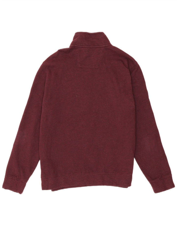 Nautica Herren-Sweatshirt mit Reißverschluss am Hals, mittlere Burgunder-Baumwolle