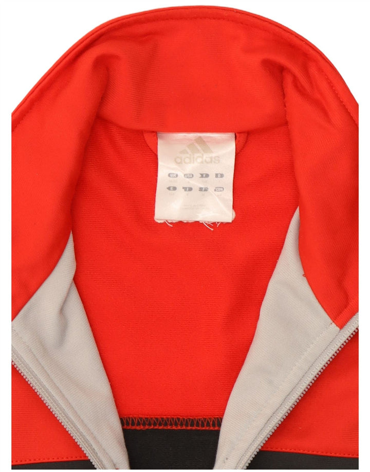 Adidas Herren-Trainingsanzug-Top-Jacke, UK 36/38, kleines rotes Farbblock-Polyester