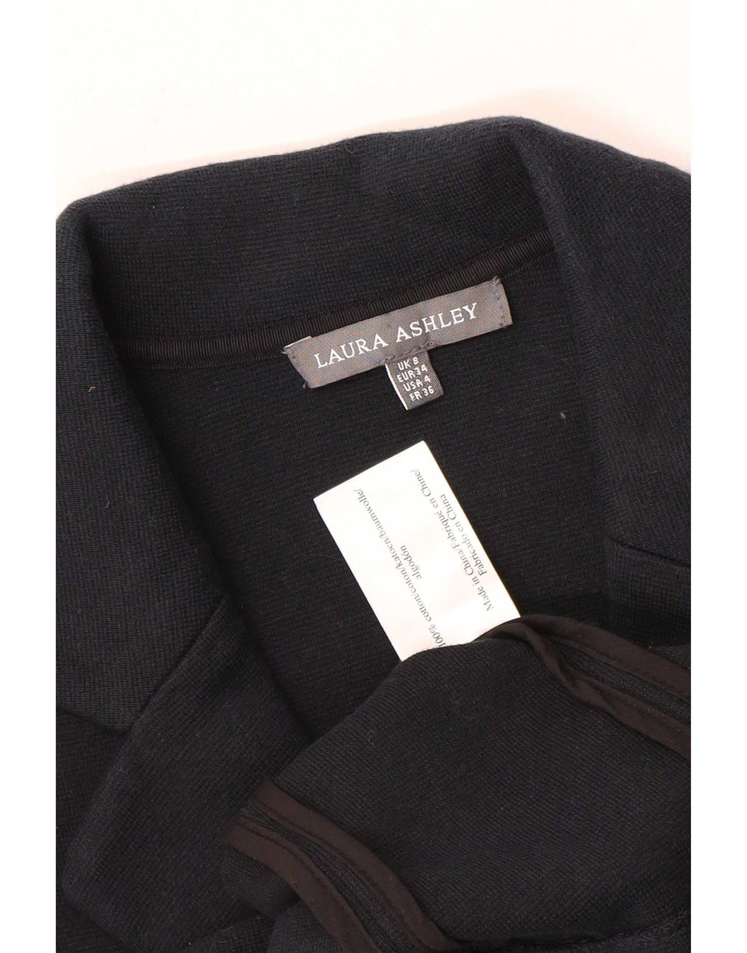 Laura Ashley Damen-Strickblazer mit 3 Knöpfen, Gr. 8, Marineblau, Baumwolle