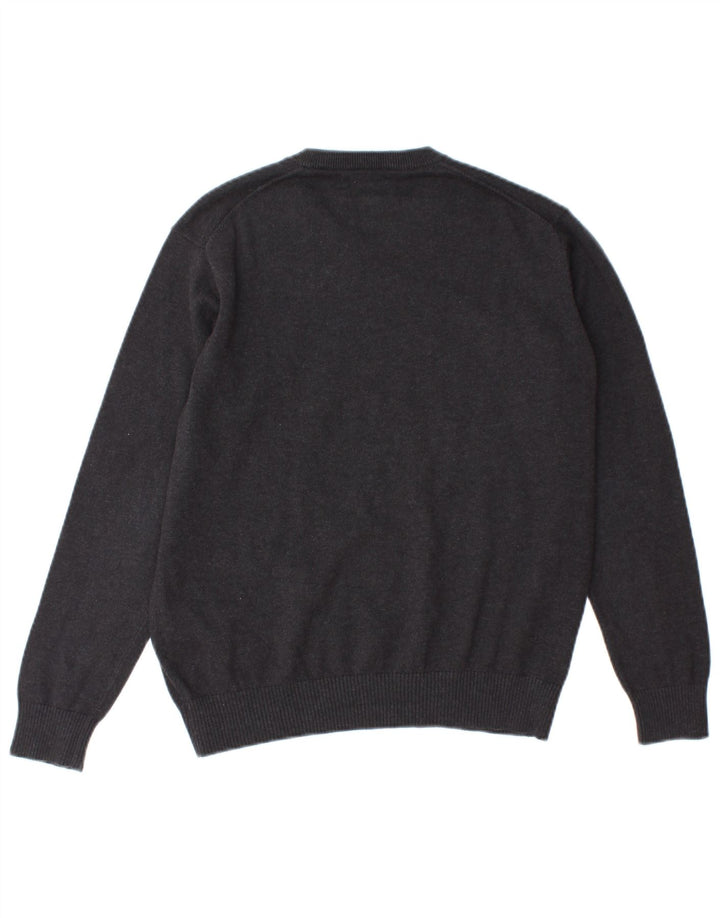 Gant Jungen-Pullover mit V-Ausschnitt, 13–14 Jahre, graue Baumwolle