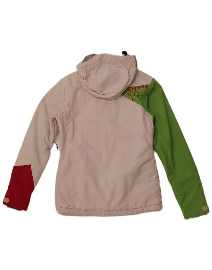 CHIEMSEE Damen-Windbreakerjacke mit Kapuze, UK 6, XS, Weiß, Farbblock