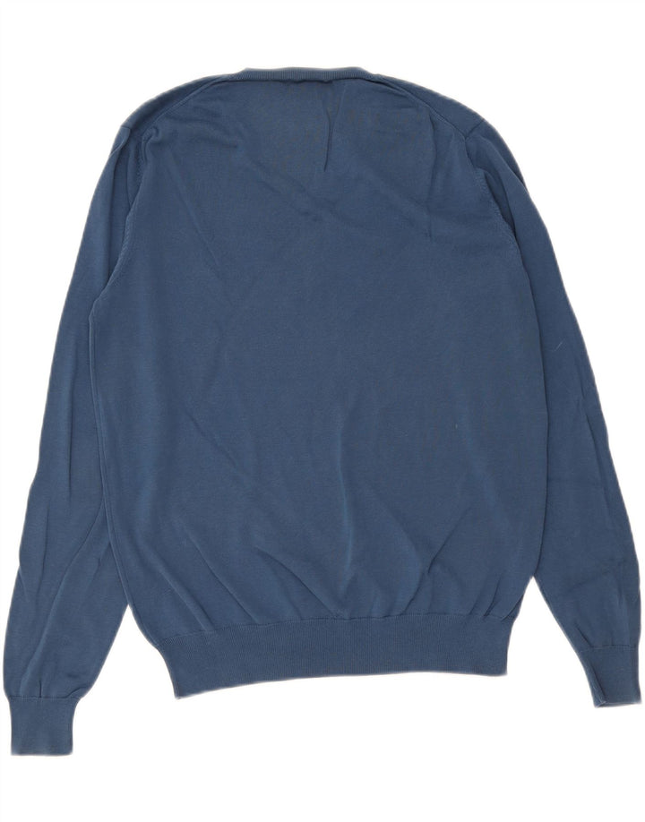 Sun68 Herren-Pullover mit V-Ausschnitt, groß, blau, Baumwolle, klassisch
