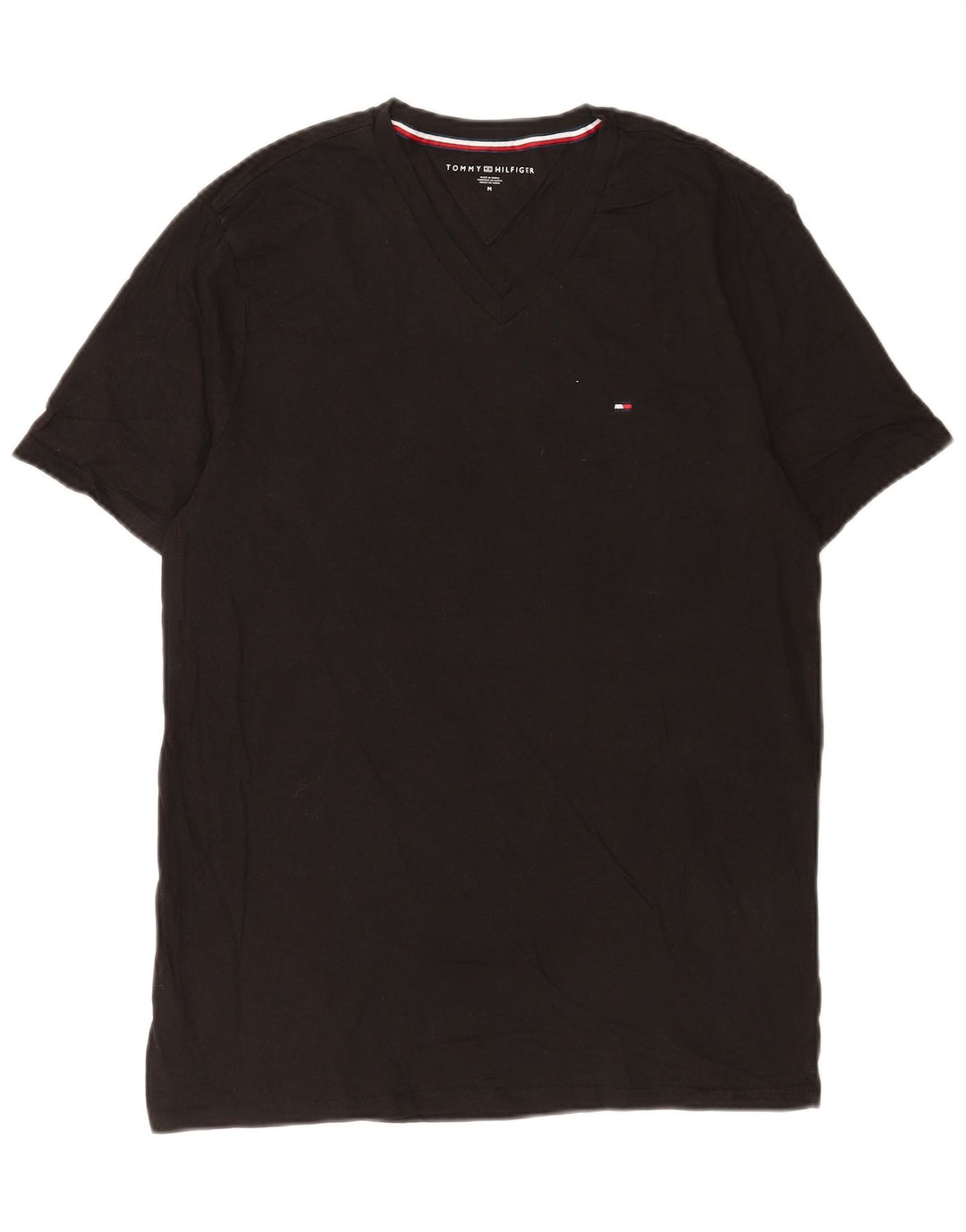 Tommy Hilfiger Herren T-Shirt Top Medium Schwarz Baumwolle