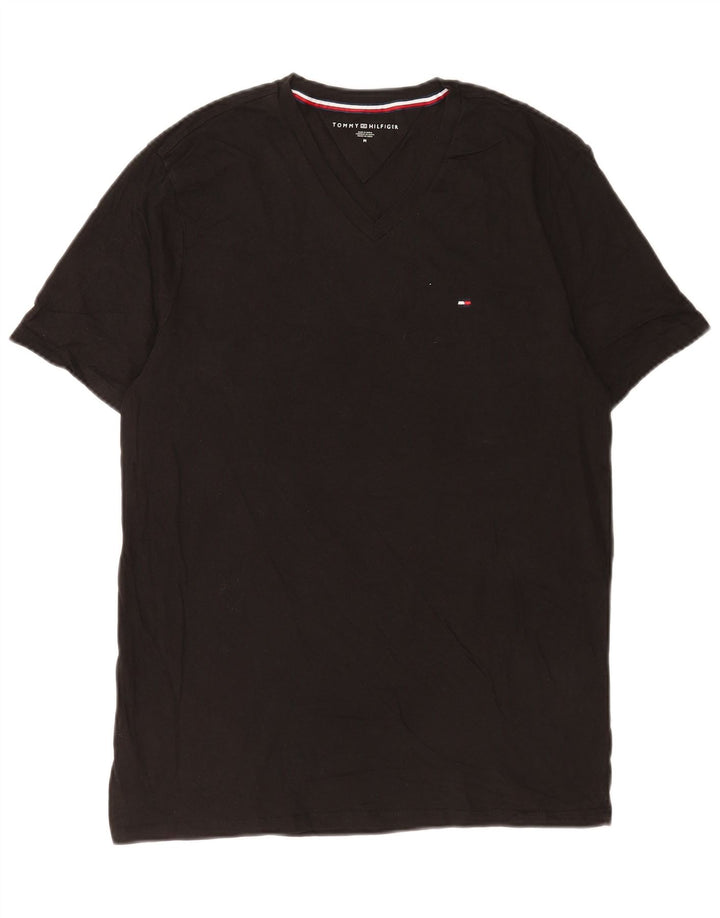Tommy Hilfiger Herren T-Shirt Top Medium Schwarz Baumwolle