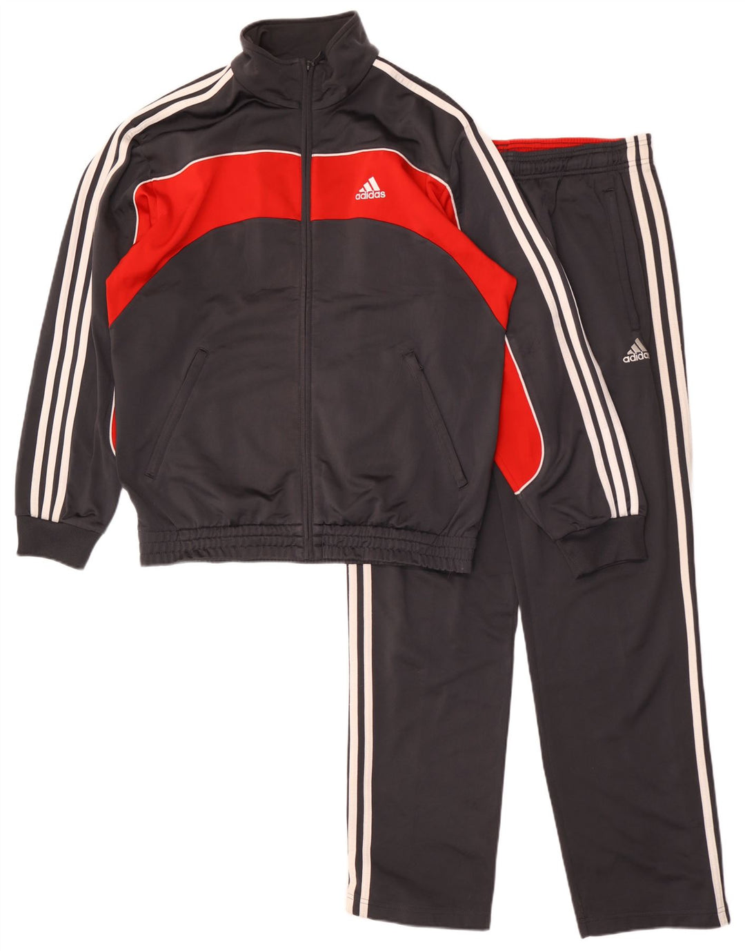 Adidas Herren-Trainingsanzug, UK, Größe 36/38, Größe S, Grau, Colourblock-Polyester