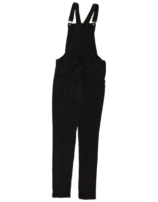 Marks & Spencer Mädchen-Latzhose, Jeans, 14–15 Jahre, W30, L29, schwarze Baumwolle