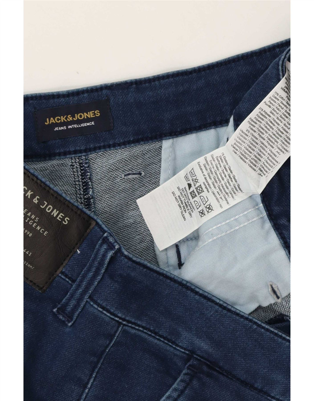 Jack & Jones Herren Straight Jeans W34 L32 Blaue Baumwolle