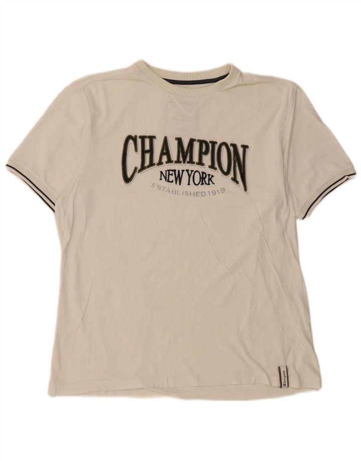 Champion Damen Grafik-T-Shirt-Oberteil UK 18 XL Weiß