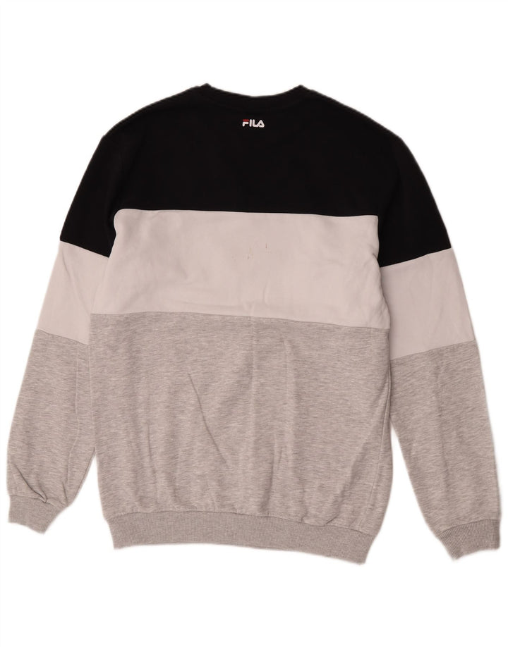 Fila Herren-Sweatshirt mit Grafik, klein, mehrfarbig, Colourblock-Baumwolle