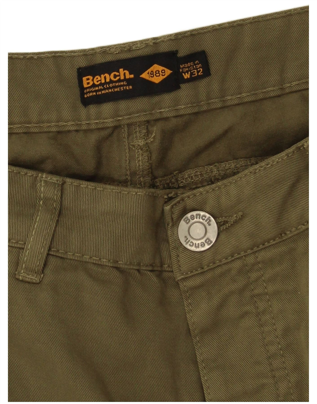 Bench Herren Cargoshorts W32 Medium Khaki Baumwolle