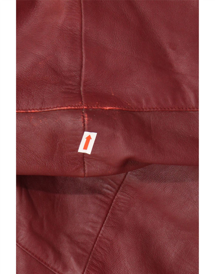 Barisal Damen Übergroßer Ledermantel EU 48 2XL Kastanienbraunes Leder